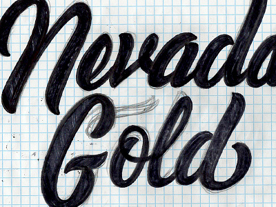 Nevada Gold brooklyn brush concept gold grid honey lettering logotype nevada new york city script