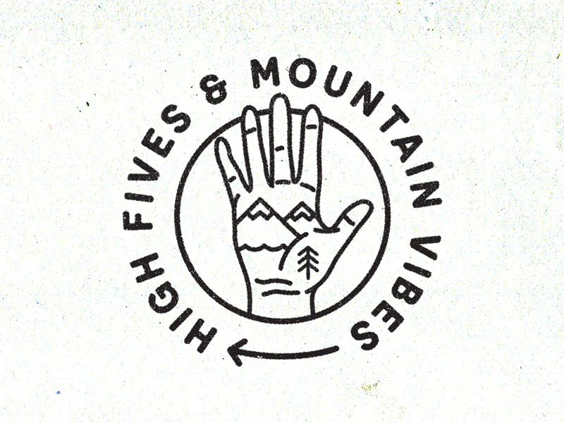 High Fives & Mountain Vibes new york city brooklyn reno tahoe adventure explore nevada sierra badge illustration vibes mountain