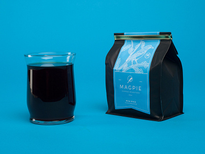 Magpie Packaging blue brooklyn coffee linework magpie nevada new york city packaging reno