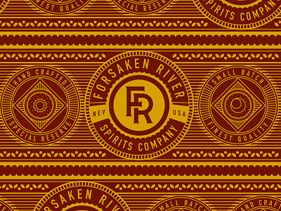 Forsaken River - Neck Labels branding brooklyn distillery foil forsaken label nevada new york river spirits whiskey