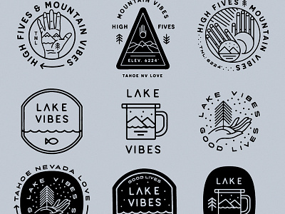 🌊 Lake Vibes badges brooklyn fish fives lake love mountain nevada new york reno tahoe water