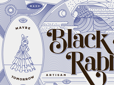 Black Rabbit Mead Co beer brooklyn illustration linework mead nevada nyc packaging rabbit reno tahoe wine