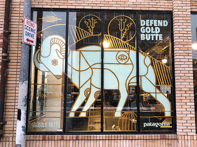 Patagonia: Defend Gold Butte Mural bighorn brooklyn creative direction desert illustration lineart linework mural nevada nyc patagonia reno