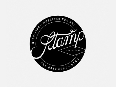 Stamp Social Club bar branding brooklyn identity lettering nevada nyc reno script stamp typography