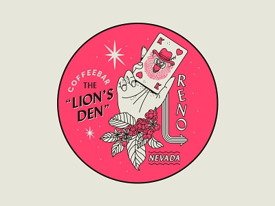 the lions den branding brooklyn coffee identity illustration lineart linework nevada nyc reno