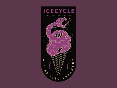 Icecycle Creamery Snake branding brooklyn creative direction ice cream illustration nevada new york nyc reno snake