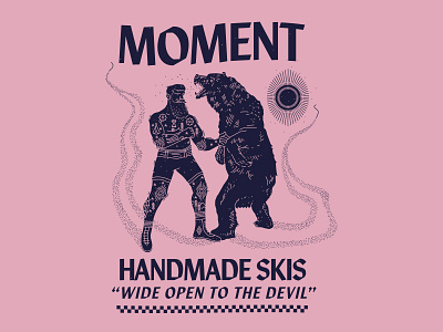 Moment - Wide Open to the Devil bear boxing branding brooklyn handmade illustration nevada new york city nyc reno skiing skis