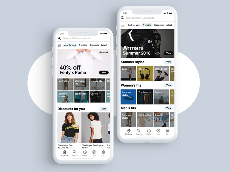 eCommerce Home Screen ux designer clean content ecommerce ux ui new york city reno nevada brooklyn