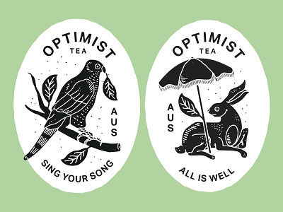 Sing your Song / All is Well australia branding brooklyn illustration nevada new york city optimist parrot rabbit reno tea