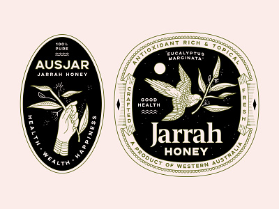 Jarrah Honey Elements / Health, Wealth, Happiness australia branding brooklyn happiness health honey identity jarrah nevada nyc organic packaging reno rich topical wealth west
