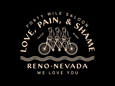 Love Pain Shame Dribbble bar bar branding bike branding brooklyn cycling identity illustration laxalt linework love nevada new york city pain reno saloon shame