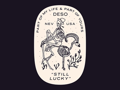 A Part of My Life / A Part of Yours branding brooklyn desolation identity illustration linework luck lucky nevada new york city ram reno sagebrush skeleton wilderness