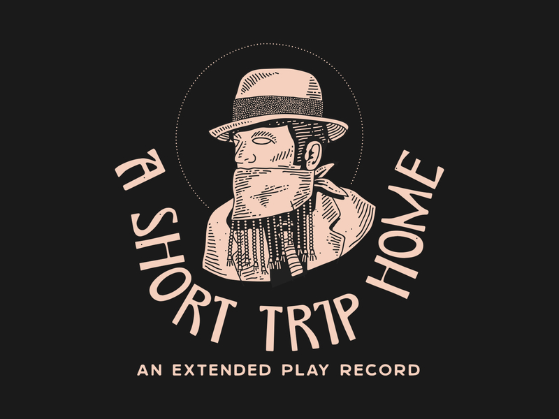 A Short Trip Home - An Extended Play Record bandana bandit bandito beads branding brooklyn cowboy home identity illustration laxalt lettering linework music nevada new york city nyc record reno typography