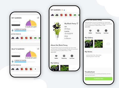 Click and Grow app redesign adobe xd adobexd app click and grow design flat garden plant smart smart garden smart home smarthome tech ui uidesign vector