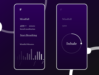 Mindfull adobe xd adobexd app design flat meditation meditation app mindful minimal minimalist ui