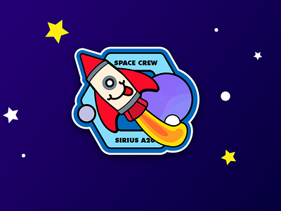 Dribbble Weekly Challenge: Mission Patch for a Spaceflight design illustration illustrator mission patch space weekly challenge