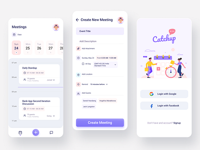 Meeting booking app concept UI android app design app app design figma ios meeting meeting app minimal mobile app modern productivity purple time management ui ui ux ui design user experience user interface