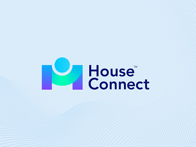 House connect Logo brand brand identity branding color colourful logo community connect gradient house logo logo design real estate realtors