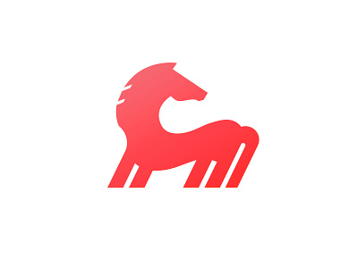 Stallion logo mark abstract animal branding design fast flat geometric gradient horse illustrator logo logomark minimal modern racing red speed stallion swift symbol