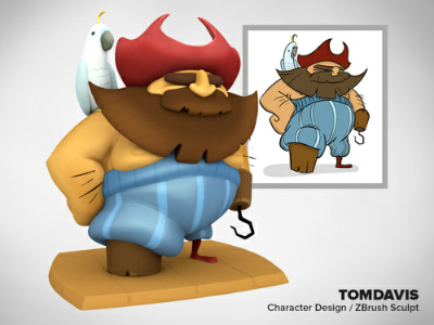 Aye Aye, Cap'n 3d modeling character design illustration zbrush