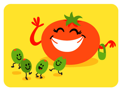 Mama Tomato And Friends cartoon character design food illustration silly