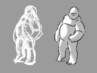 Figure Drawing - Gorilla character design figure drawing illustration