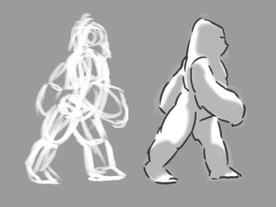 Figure Drawing - Gorilla (two) character design figure drawing illustration