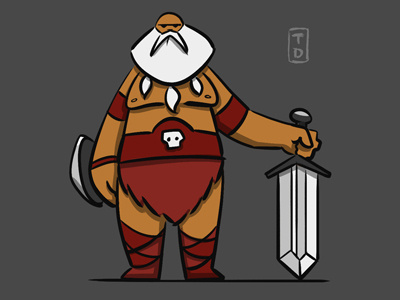 Viking cartoon character design illustration