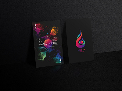 Magician’s Business Card black brand identity branding branding and identity branding concept branding design business card business card design colourful flame logo fusion graphic design identity identity design logo magic magician name card poker card