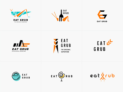 Eat Grub Logos brand design brand identity branding branding and identity branding concept branding design design graphic design idenitity logo logo design logodesign logotype logotype design logotype designer logotypedesign typogaphy typography vector visual identity