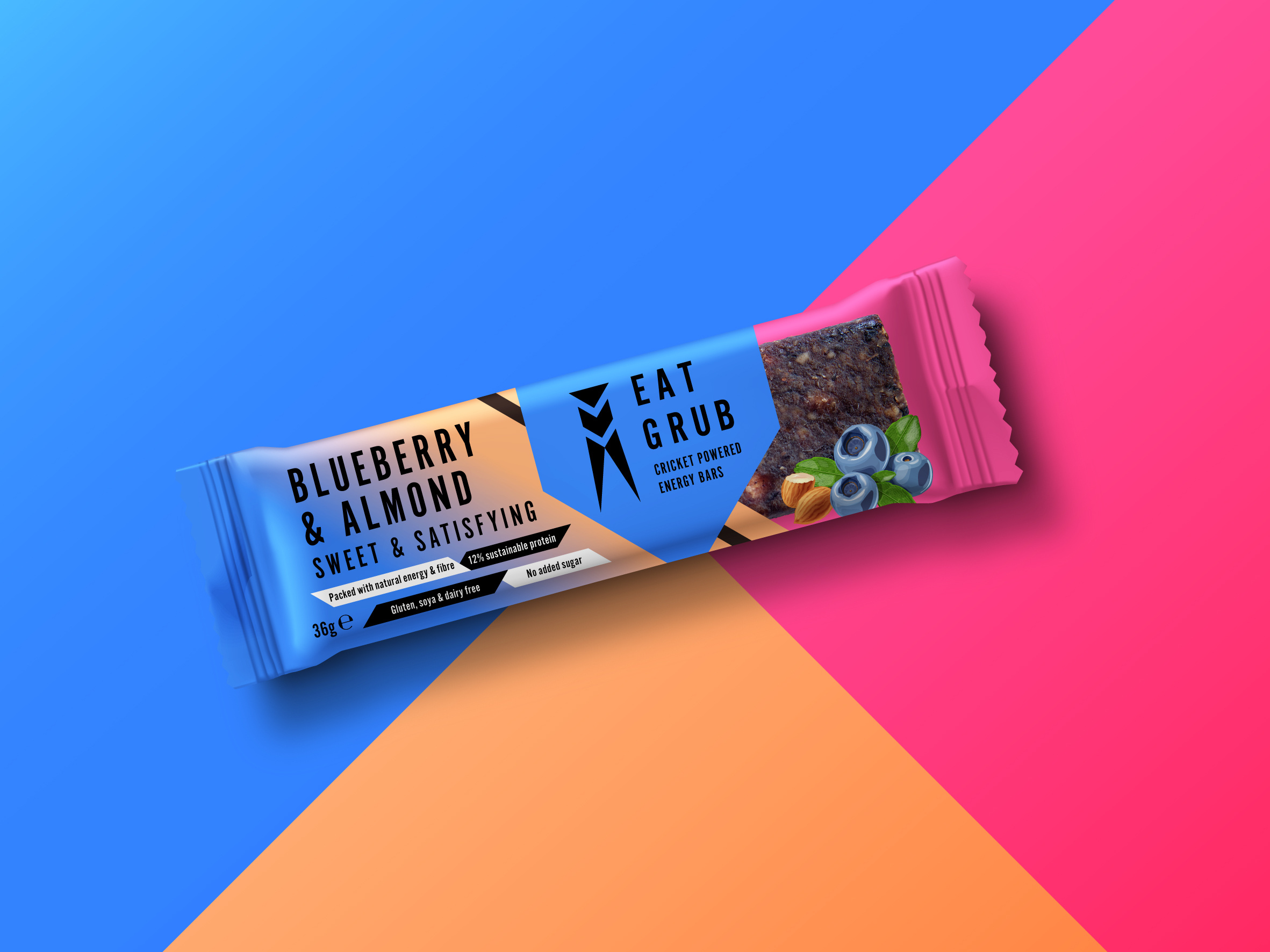 Eat Grub Packaging Cricket Energy Bars (Blueberry) by Cynthia Hsiao