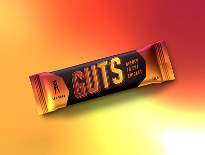 Eat Grub - Guts Needed to Eat Cricket branding design energy bar graphic design packaging packaging design typography