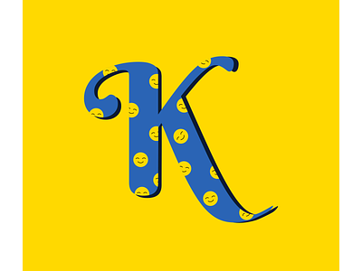 Letter K lettering typogaphy