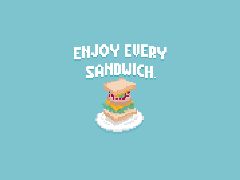 Enjoy Every Sandwich 8 bit design illustration pixel art retro type warren zevon
