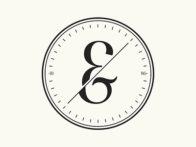 Logo Concept ampersand branding clock face logo design simple