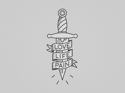 Love Life Pain dagger illustration life love love life pain pain t shirt tattoo