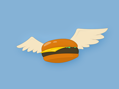 Bob's Flying Burger bobs burgers cartoon flying burger food illustration wings wip
