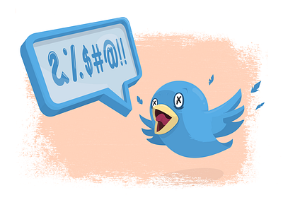 Twitter Feuds bird cartoon illustration twitter vector