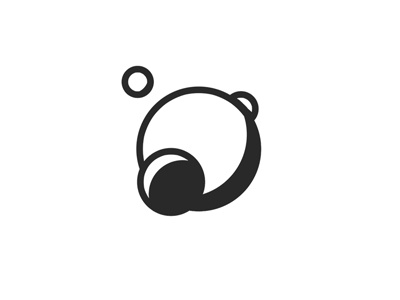 Planet logo design black and white line art illustration sci-fi space planet