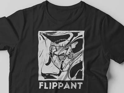 Flippant black and white illustration t shirt t shirt design tee