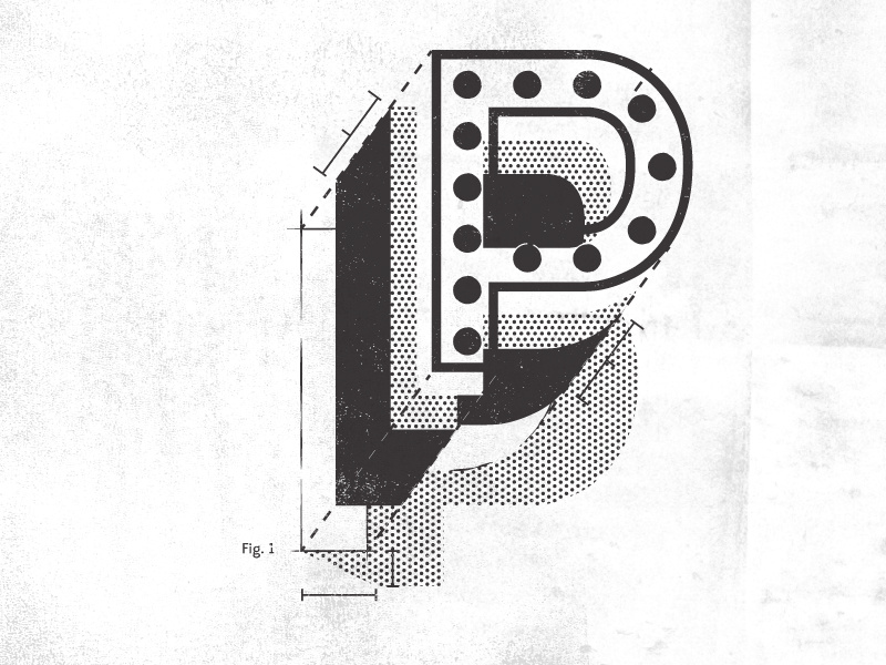 Type Deconstructed black and white deconstructed technical design 3d illustration type