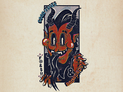 Good Times Demon bad words cartoon demon design illustration print design retro t shirt vintage