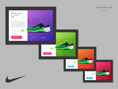 Nike Web page design (colour variation) ui ux