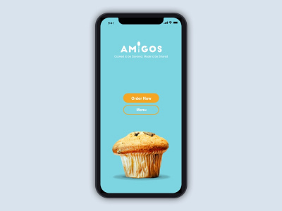 Cafe UI Design blue colour creative dribbble iphone iphone x logo minimal design plain portfolio ui ux