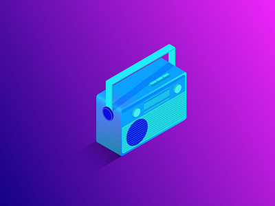 Isometric Radio adobe ilustrator design gradient graphic design illustration ilustration isometric isometric design radio vector