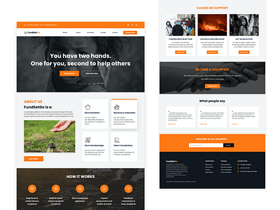 Fundsetgo - A charity website charity design donation fund homepage landing page ui
