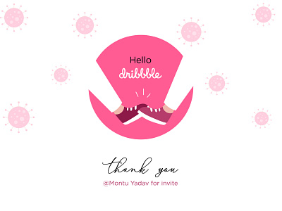 Hello Dribbble carona dribbble invite hello social distance thankyou