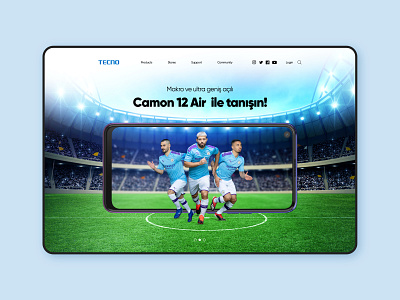 Techno Mobile — Turkey Landing Page branding concept creative design flat football illustration landing page minimal mobile phone typography ui ui design ux web webdesign