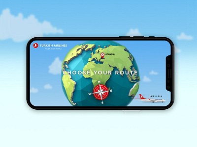 Turkish Airlines — Landing Game App Concept app branding concept design game icon illustration logo minimal typography vector