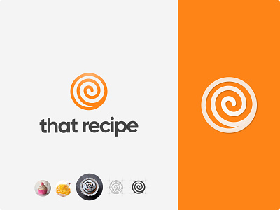 That Recipe App Logotype app branding concept creative design food app icon logo minimal typography